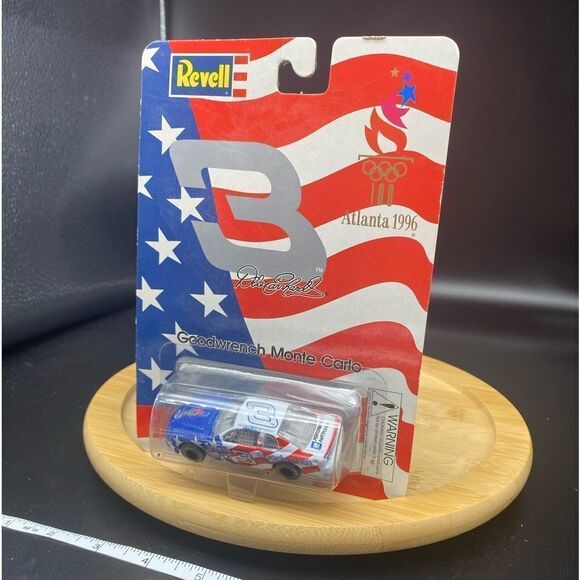 Vintage Dale Earnhardt #3 NASCAR scale car in mint NIOB w/Atlanta 1996 Olympic - Picture 3 of 9